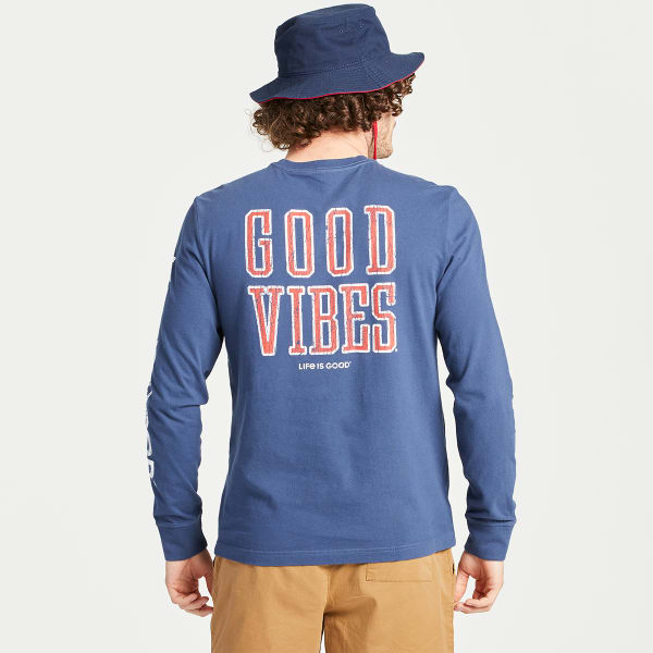 LIFE IS GOOD Men's Good Vibes Athletic Long Sleeve Crusher Tee