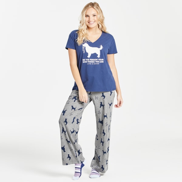 LIFE IS GOOD Women's Silhouette Dog Print Snuggle Up Sleep Pant