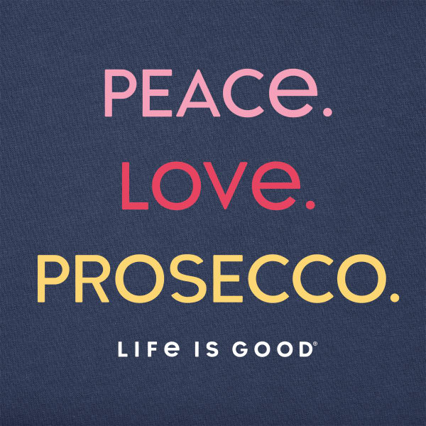 LIFE IS GOOD Women's Peace Love Prosecco Crusher-LITE V-Neck Tee