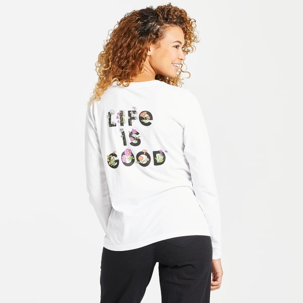 LIFE IS GOOD Women's Stack Flowers Crusher-Lite Long Sleeve Tee