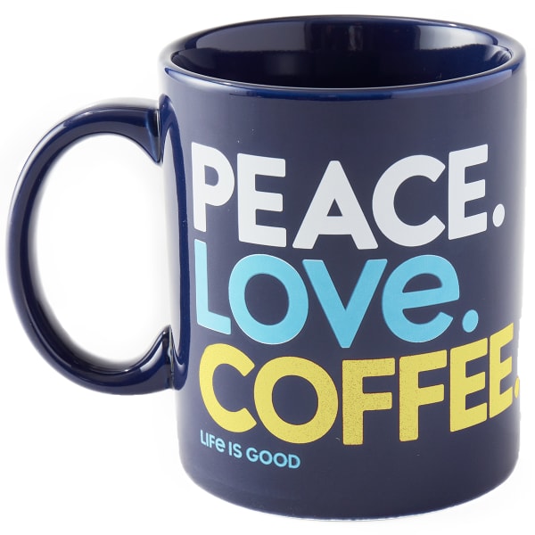 LIFE IS GOOD Peace Love Coffee Jake's Mug