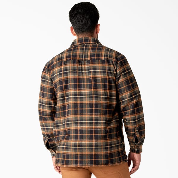 DICKIES Men's Sherpa Lined Flannel Shirt Jacket with Hydroshield