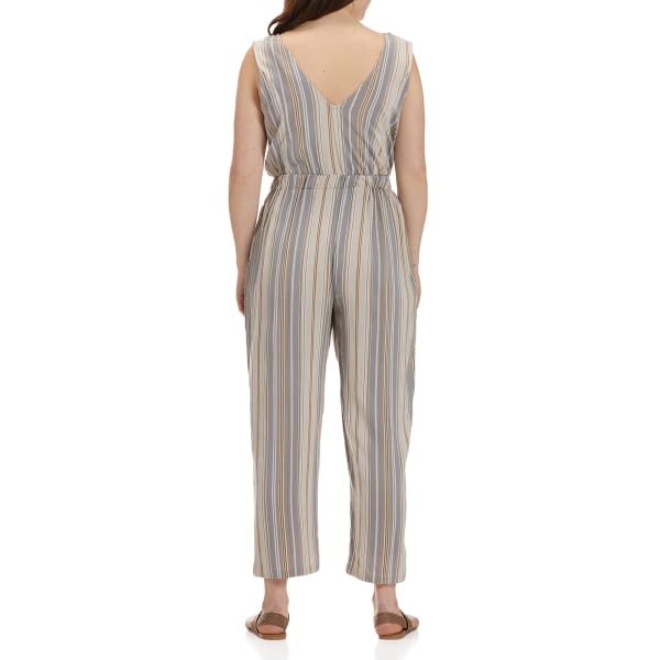 ANGIE Juniors' Smocked Bodice Wide Leg Jumpsuit