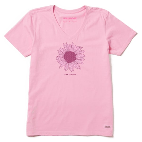 LIFE IS GOOD Women's French Sunflower Crusher Vee Tee