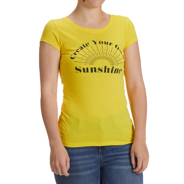 COLD CRUSH Juniors' Create Your Own Sunshine Short Sleeve Graphic Tee