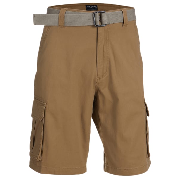 CARGO SUPPLIES Men's Belted Cargo Shorts