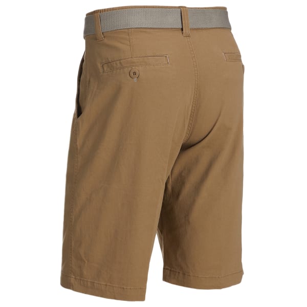 CARGO SUPPLIES Men's Flat Front Belted Shorts