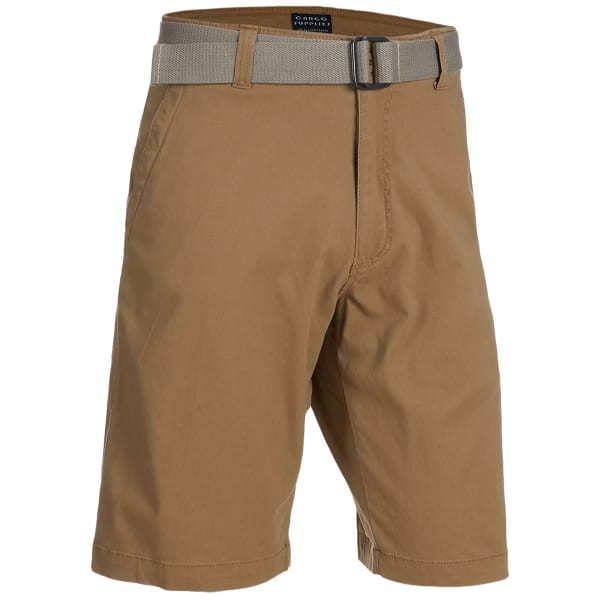 CARGO SUPPLIES Men's Flat Front Belted Shorts