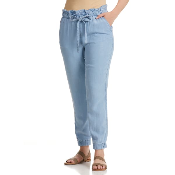 BLUE SPICE Juniors' High Waisted Paperbag Jogger