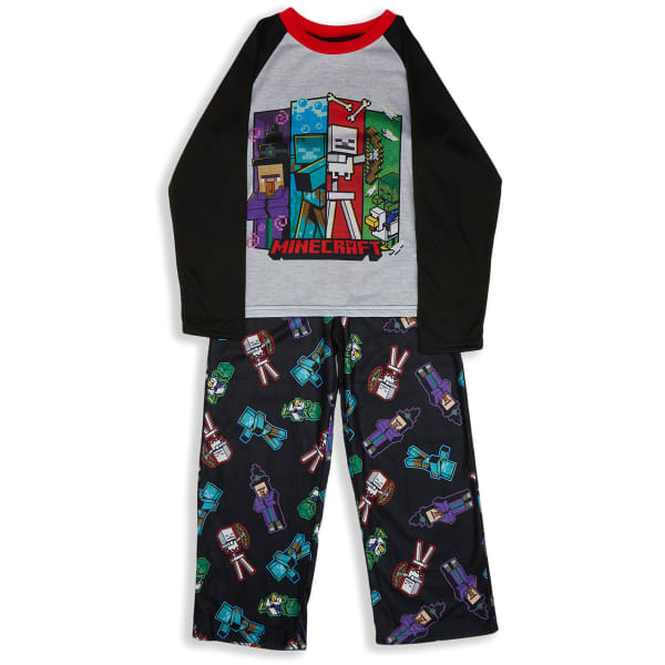 MINECRAFT Boys' Long Sleeve Pajamas, 2 Piece