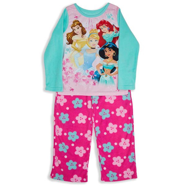 DISNEY Girls' Princess Long Sleeve Pajamas, 2-Piece