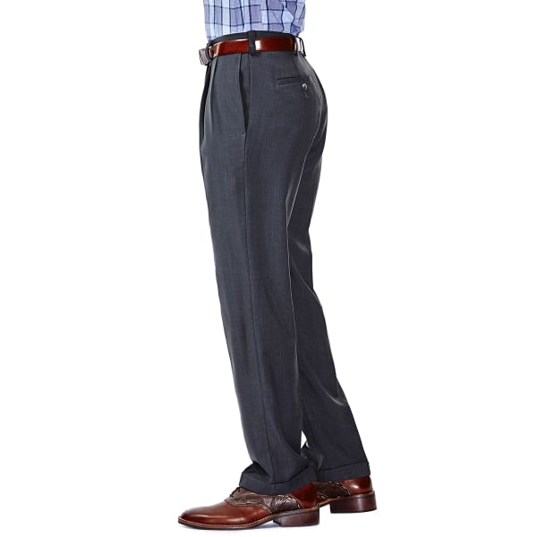 HAGGAR Men's E-CLO Stria Dress Pant