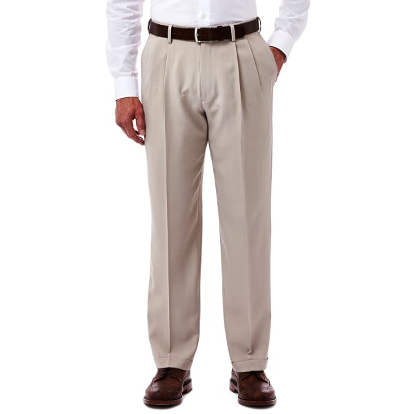 HAGGAR Men's E-CLO Stria Dress Pant