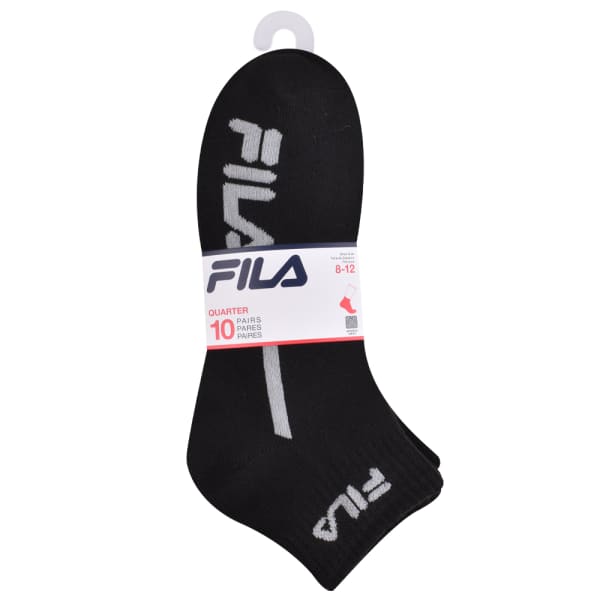 FILA Men's Racing Striped Quarter Socks, 10 Pack