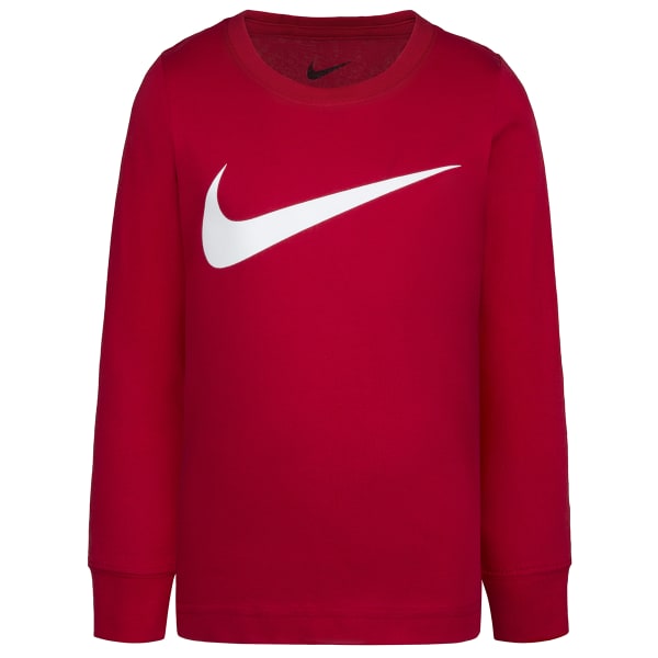 NIKE Boys' Swoosh Long Sleeve Tee