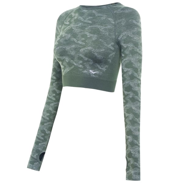 EVERLAST Women's Camo Long Sleeve Crop Top