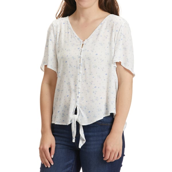 ULTRA FLIRT Juniors' Tie Waist Blouse