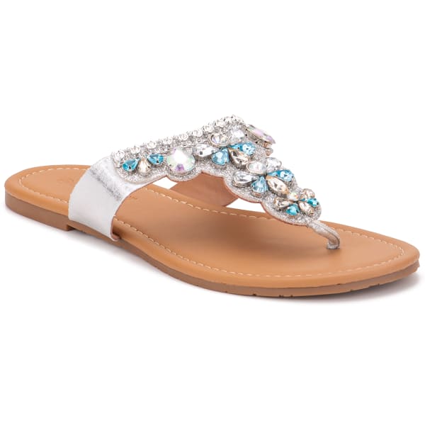 OLIVIA MILLER Women's Beaded Thong Sandal