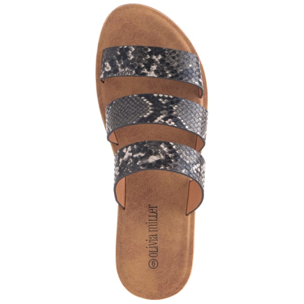 OLIVIA MILLER Women's Snake Print Sandal