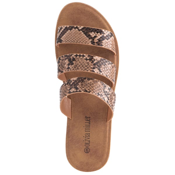 OLIVIA MILLER Women's Snake Print Sandal