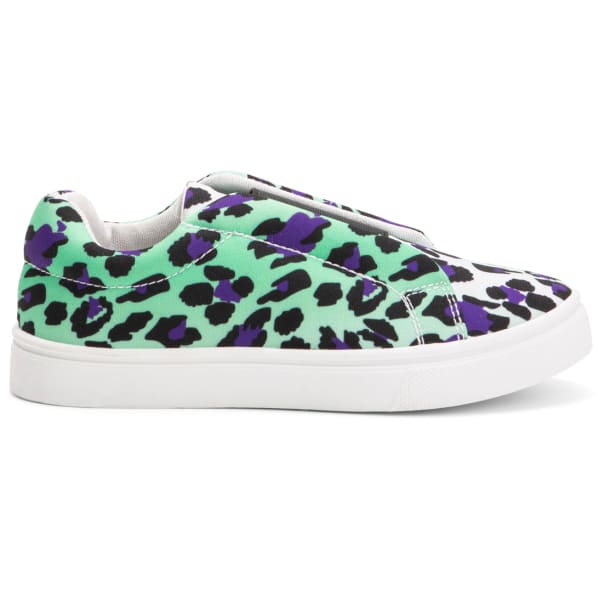 OLIVIA MILLER Girls' Leopard Print Slip-On Sneakers