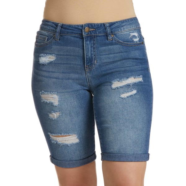 D JEANS Women's High-Waisted Deconstructed Denim Shorts