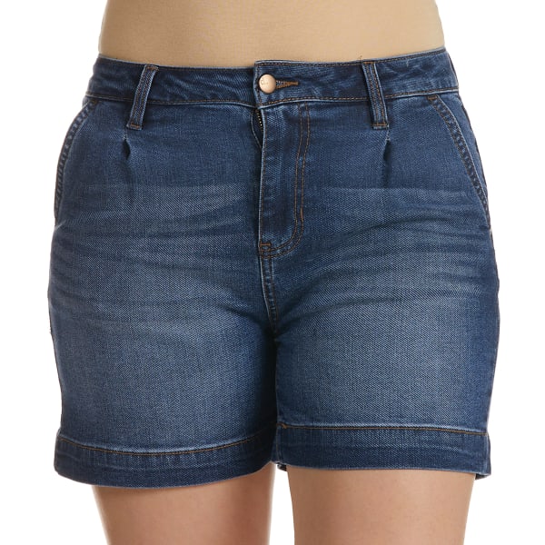 D JEANS Women's Recycled Pleated Denim Shorts