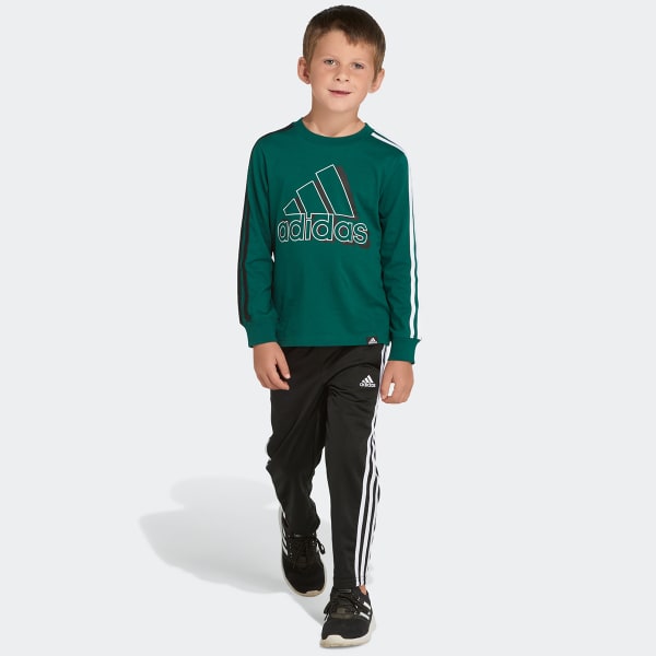 ADIDAS Boys' Split 3 Stripes Long Sleeve Tee