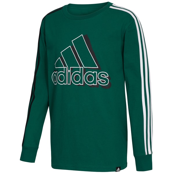 ADIDAS Boys' Split 3 Stripes Long Sleeve Tee