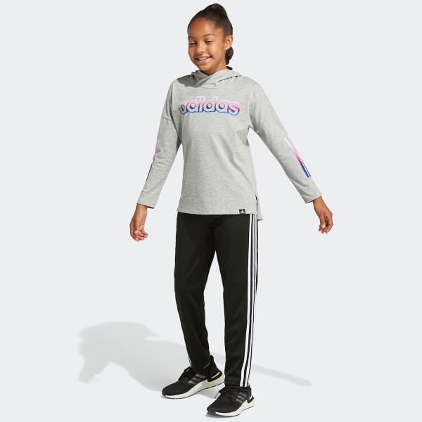 ADIDAS Girls' Long Sleeve Hooded Graphic Tee