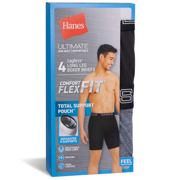 HANES Men's Ultimate Comfort Flex Fit Total Support Pouch Boxer Brief, 4  Pack - Bob's Stores