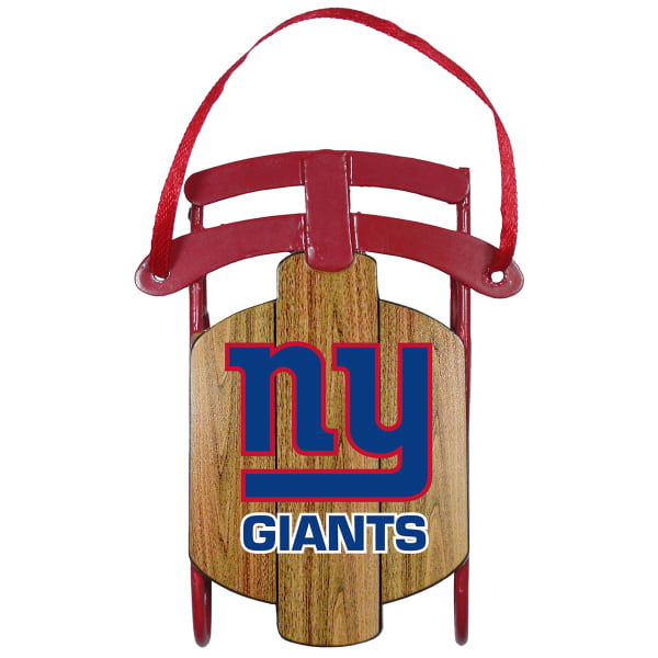 NEW YORK GIANTS Metal Sled Ornament