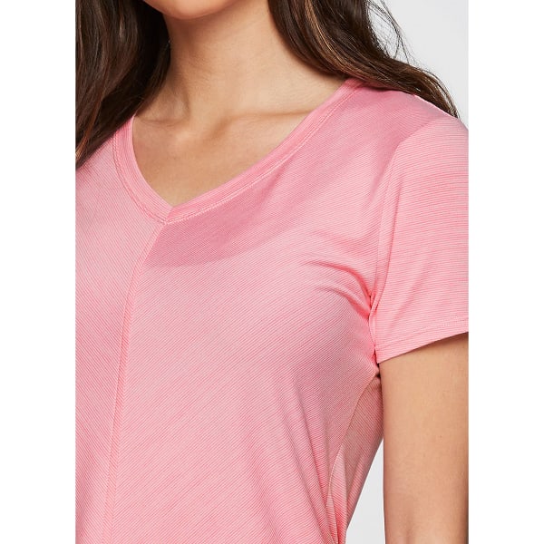 RBX Active Women's Athletic Striated V-Neck Super Soft T-Shirt