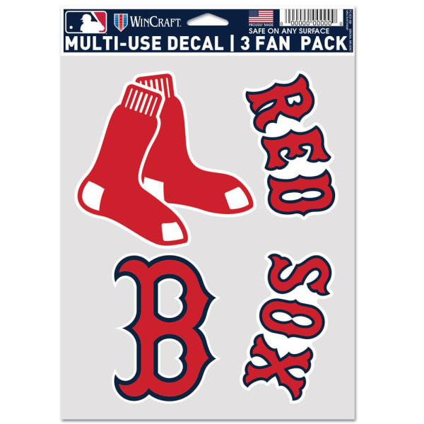 BOSTON RED SOX Fan Pack Multi-Use Fan Decals, 3 Piece Set
