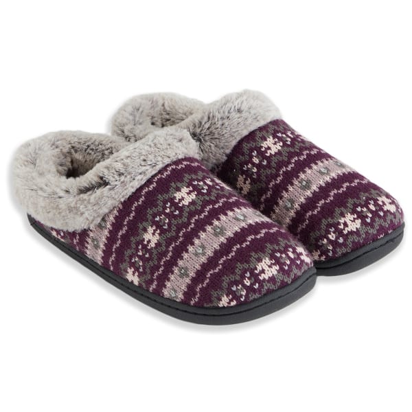 FAMOUS MAKER Women's Sweater Knit Clog Slipper