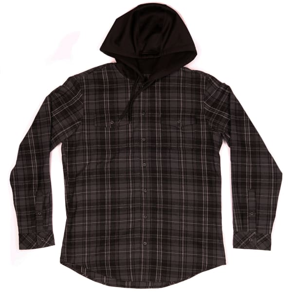 BURNSIDE Guys' Woven Flannel Hooded Shirt