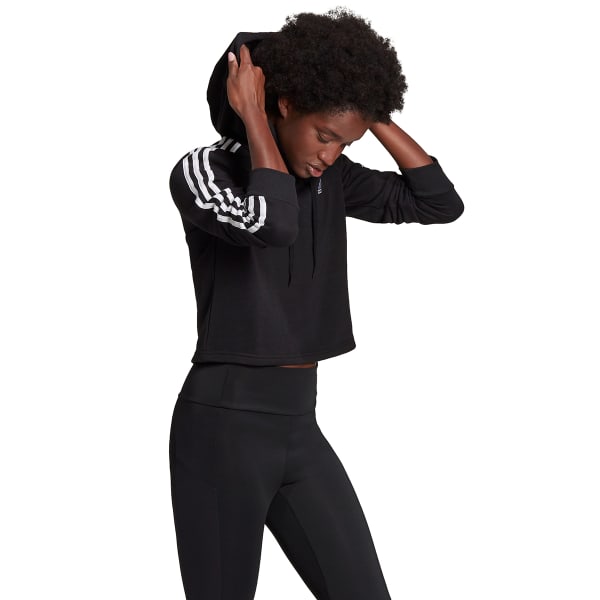 ADIDAS Women's Essentials 3-Stripes Cropped Hoodie