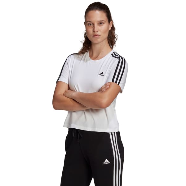 ADIDAS Women's Essentials Loose 3-Stripes Cropped Tee