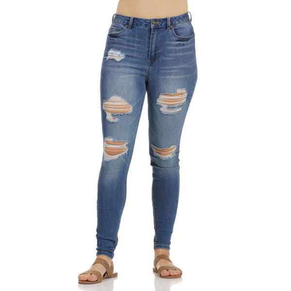 BLUE SPICE Juniors' High Waist Skinny Jeans