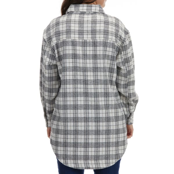 Y.M.I. Juniors' Oversized Plaid Shirt-Jacket