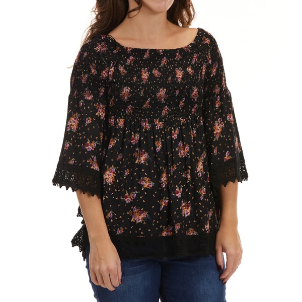 ANGIE Juniors' Square Neck Ruffled Top