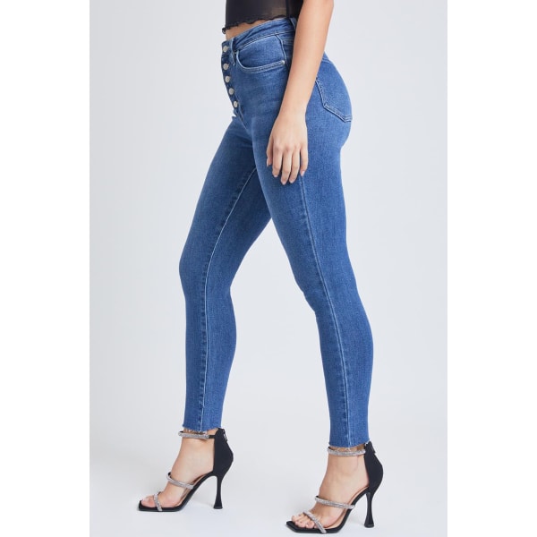 YMI Juniors' Vintage Dream High-Rise Ankle Jean w/ Unfinished Hem