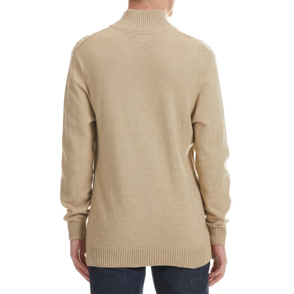 HAGGAR Men's Mock Neck 4-Button Cable Sweater