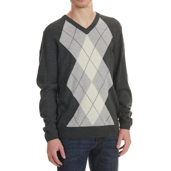 HAGGAR Men's Argyle V-Neck Sweater