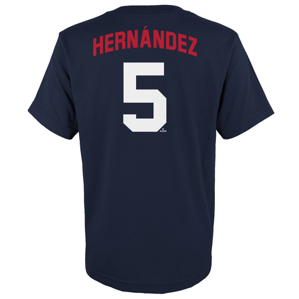 BOTON RED SOX Kids' Outerstuff #5 Hernandez Name & Number Tee