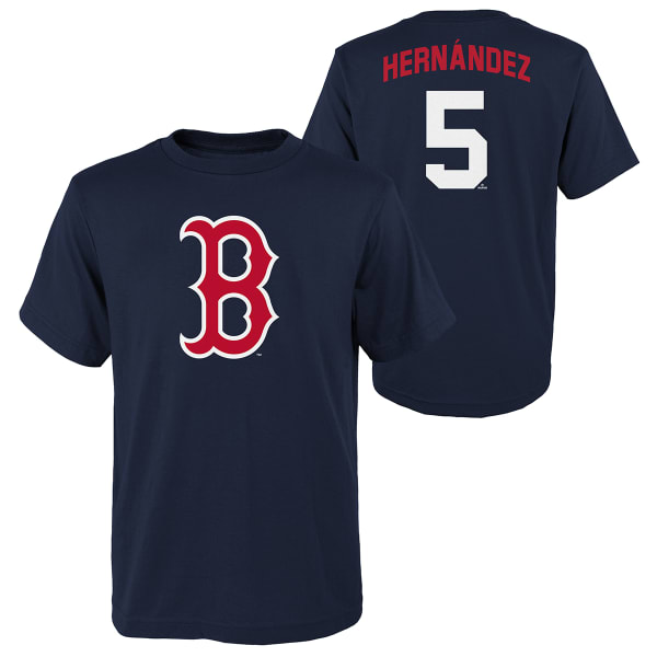 BOTON RED SOX Kids' Outerstuff #5 Hernandez Name & Number Tee