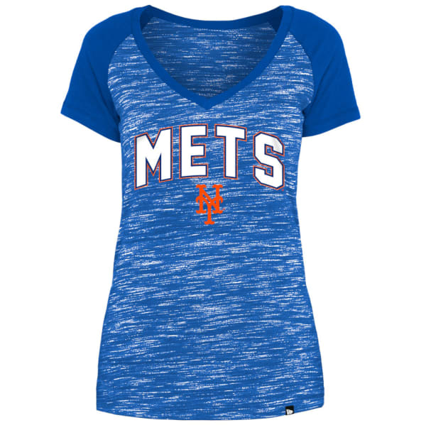 NEW YORK METS Women's Space Dye V-Neck Short-Sleeve Tee