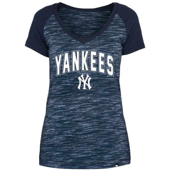 NEW YORK YANKEES Women's Space Dye V-Neck Short-Sleeve Tee