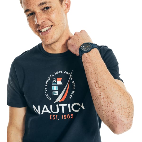 NAUTICA Men's Logo Short-Sleeve Tee