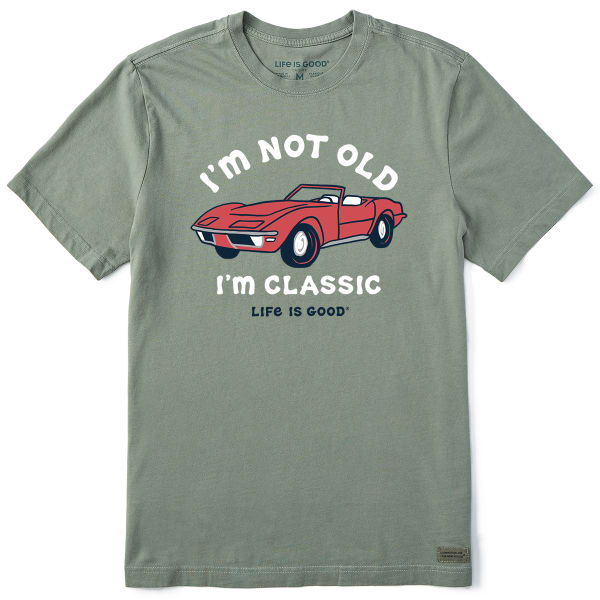 LIFE IS GOOD Men's I'm Not Old Sports Car Crusher Short Sleeve Graphic Tee
